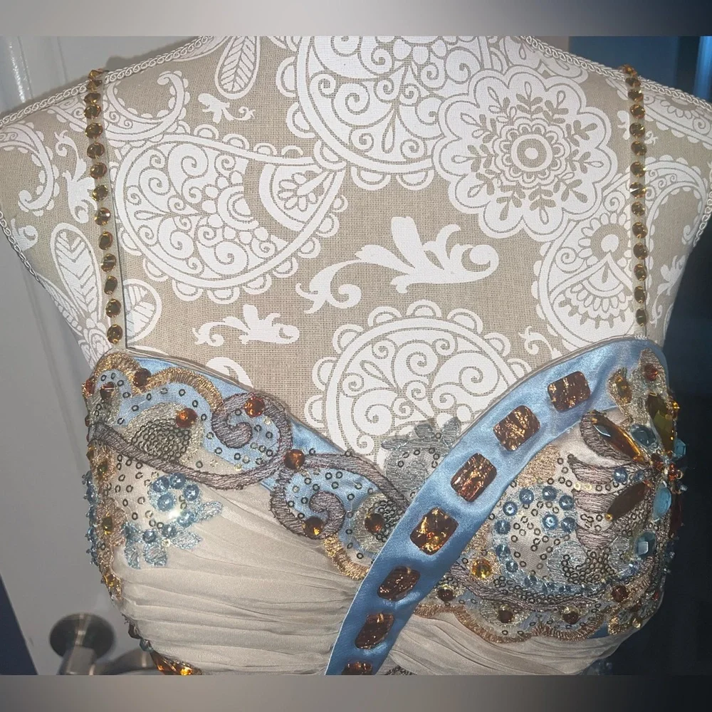 MUSANI GOLD COUTURE Evening Prom Dress Gown - Picture 4 of 14